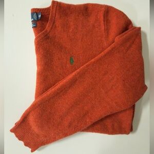 Ralph Lauren Men's Lambs Wool Tomato Orange Sweater - XXL